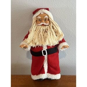 Vintage Charming Christmas Rubber Face Santa Clause 13" Doll Holiday Collectible